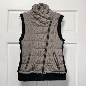 CALVIN KLEIN PERFORMANCE QUILTED PUFFER VEST Full Zip Taupe & Black Size XL